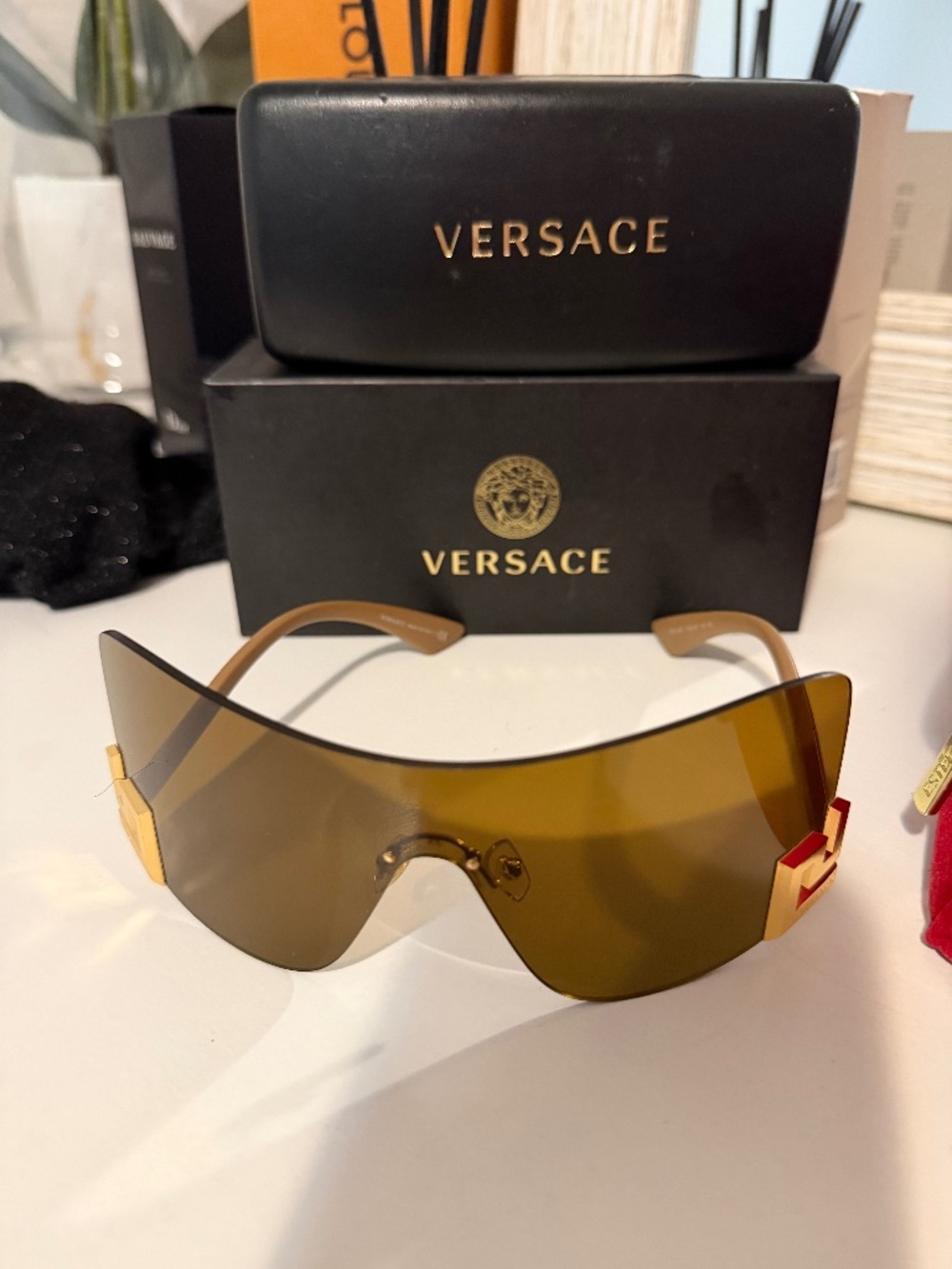 Versace Women's Sunglasses Bronze Dark Bronze 40-140-140
